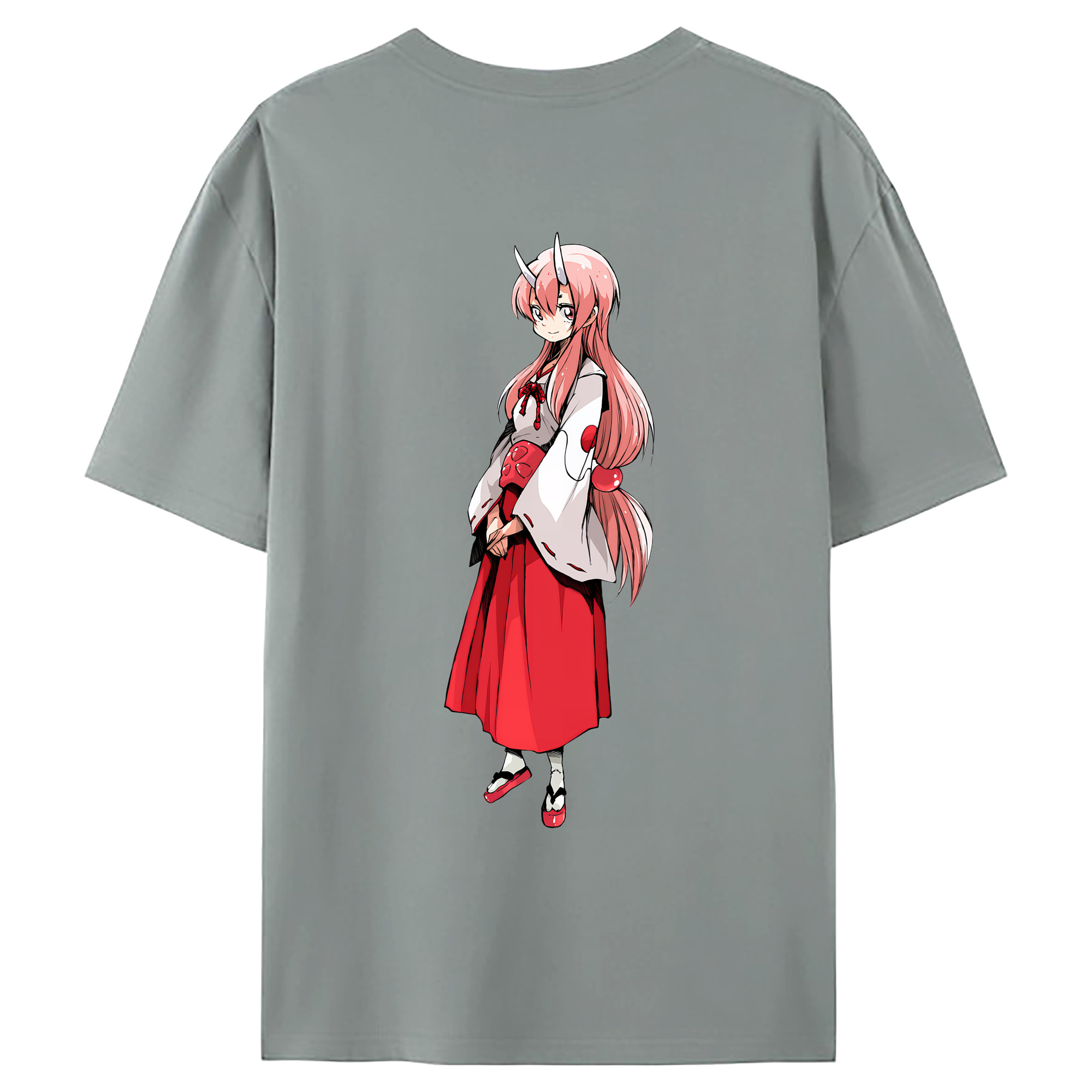 （画像用） 転スラ Regarding Reincarnated to Slime 綿100％ メンズ半袖Tシャツ（バックプリント） 通気性